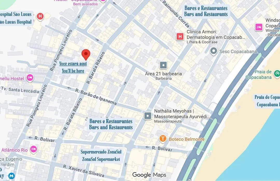 Quarto e sala perto da praia de Copacabana e metrô-1