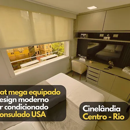 Flat Moderno completo Ar Consulado USA Cinelândia Centro - Feito por Arquiteto-3