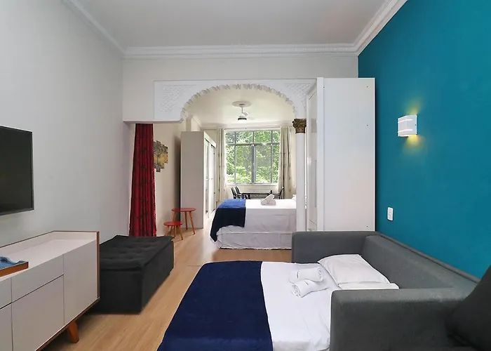Fantástico 1 quarto e sala em Copacabana com vista para natureza