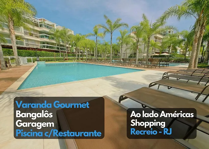 Apto em Resort Varanda Gourmet perto praia Recreio - ao lado do Américas Shopping