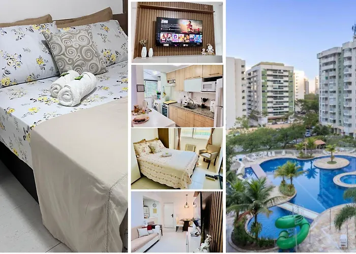 Apto 2 Quartos com Varanda em Frente ao RioCentro Barra Olimpica Wi-Fi Rapido Piscina Cozinha Completa e Estacionamento Portaria 24h Sala Homeoffice Brinquedoteca e Parquinho Infantil Ideal para Grupos Familias e Hospedes a trabalho