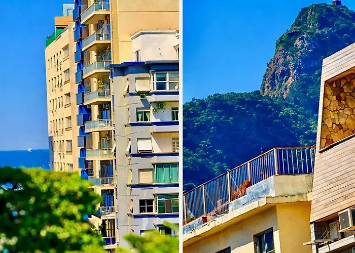 Quarto e sala vista Cristo e mar de Copacabana