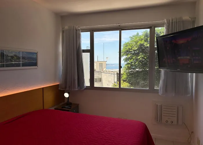 Studio Red Vidigal com Varanda, Vista Mar e Hidromassagem