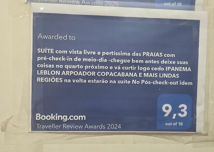 SUÍTE c vista livre e pertíssima das PRAIAS IPANEMA LEBLON ARPOADOR COPACABANA e do CRISTO REDENTOR do BONDINHO PÃO DE AÇUCAR etc Chegando mais cedo que o Check-in do meio-dia, deixe suas malas e vá se divertir, idem no Check-out das 10h manhã